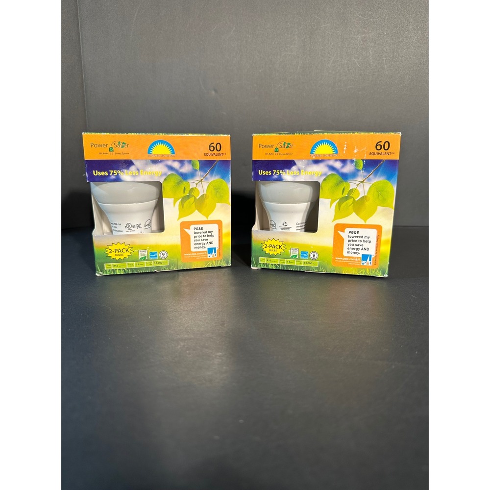 Sunrise Lighting Power Saver CFL 60W Equivalent Soft White Bulbs 3-Pack SGF-14